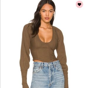 Free People Brown Crop Top